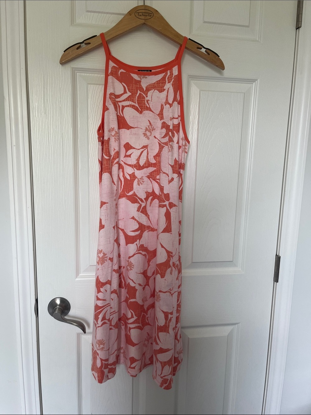 torrid Coral and White Floral Maxi Slip Dress